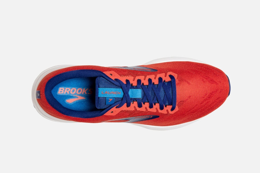 Launch 7 Road Brooks Running Shoes NZ Mens - Orange/Blue - IREUQM-518